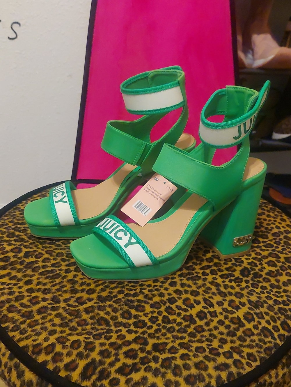 Juicy Couture Green Platform Sandals
